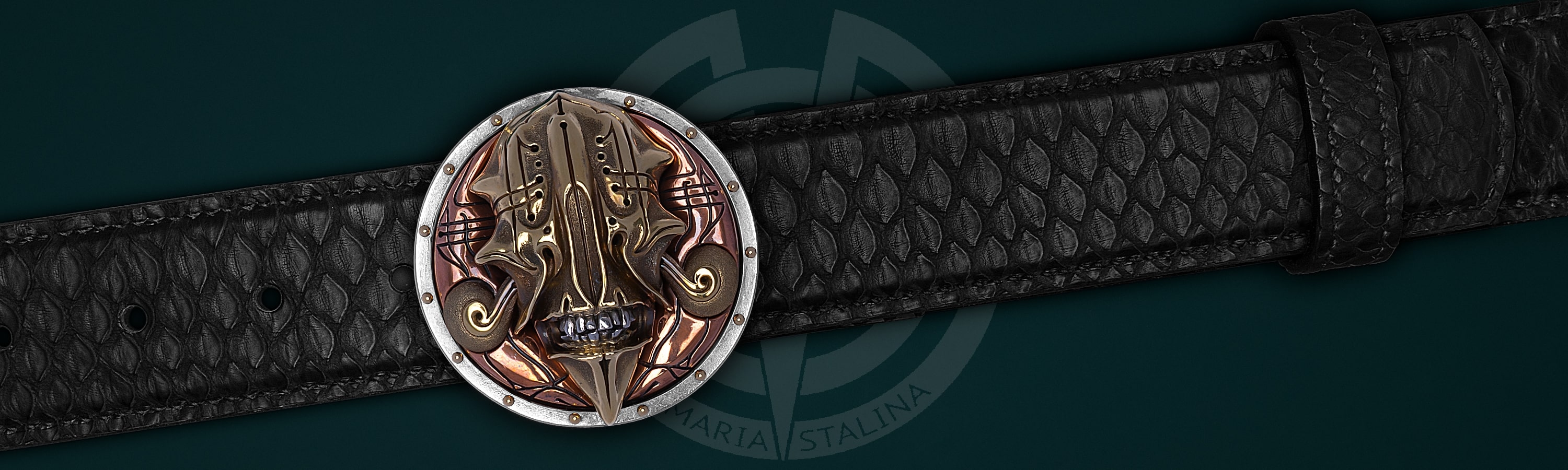 Belt with author's buckle «Gloomy Samurai»
