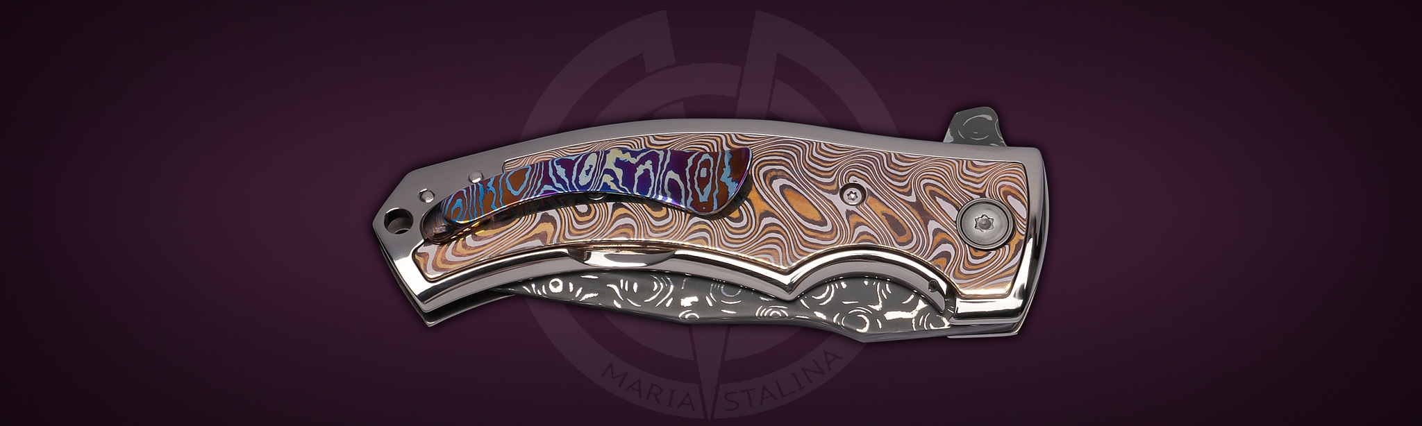 Les George Knives Valmara Non Recurve Mokume Maria Stalina edition SIL Manufactory customization Budgie_5