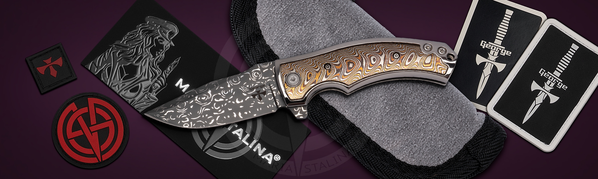 Les George Knives Valmara Non Recurve Mokume Maria Stalina edition SIL Manufactory customization Budgie_6