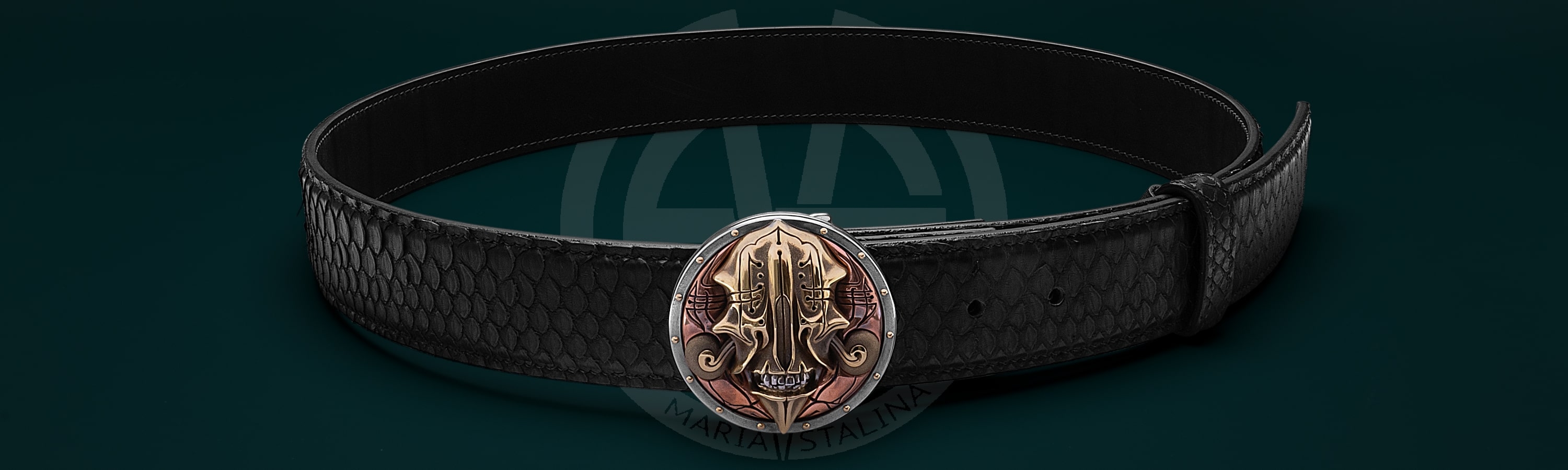 Belt with author's buckle «Gloomy Samurai»_1