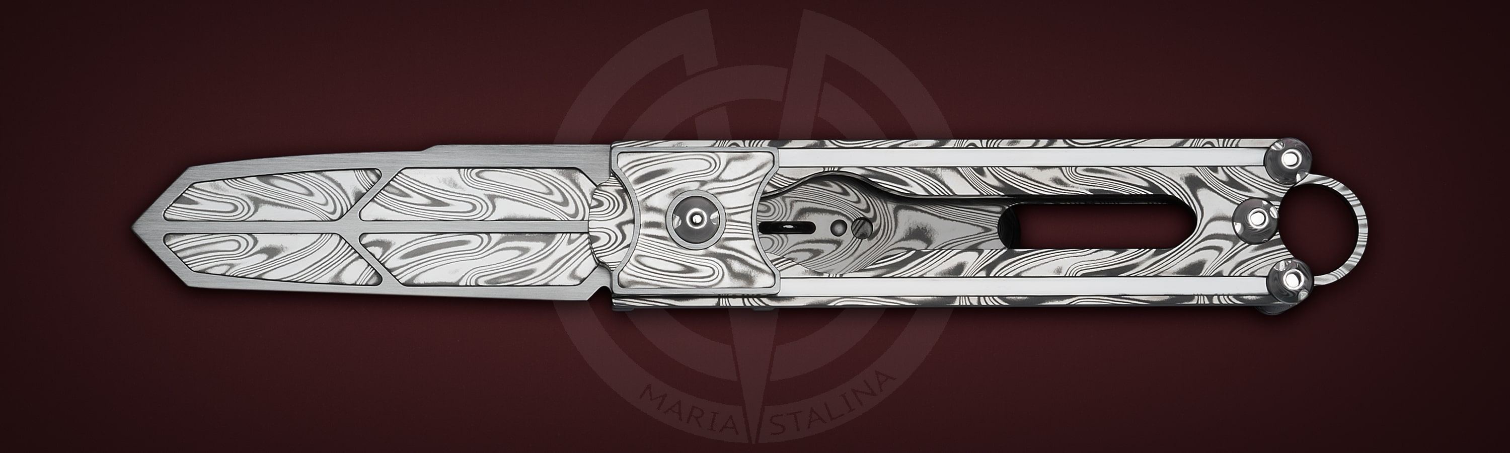 The knife Cyrax Gladio Damascus SiL Manufactory