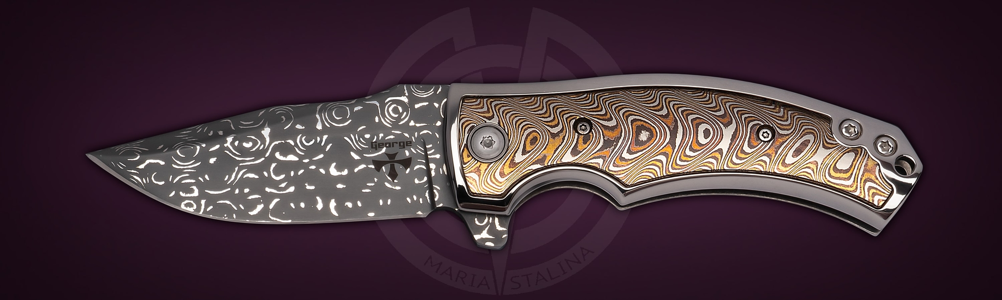 Les George Knives Valmara Non Recurve Mokume Maria Stalina edition SIL Manufactory customization Budgie