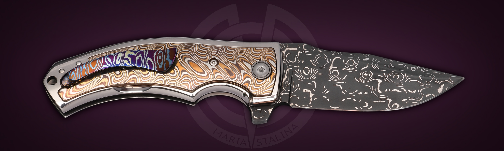 Les George Knives Valmara Non Recurve Mokume Maria Stalina edition SIL Manufactory customization Budgie_1