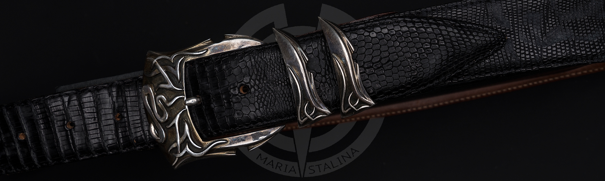 Кожаный ремень Claudio Calestani Iguana_1