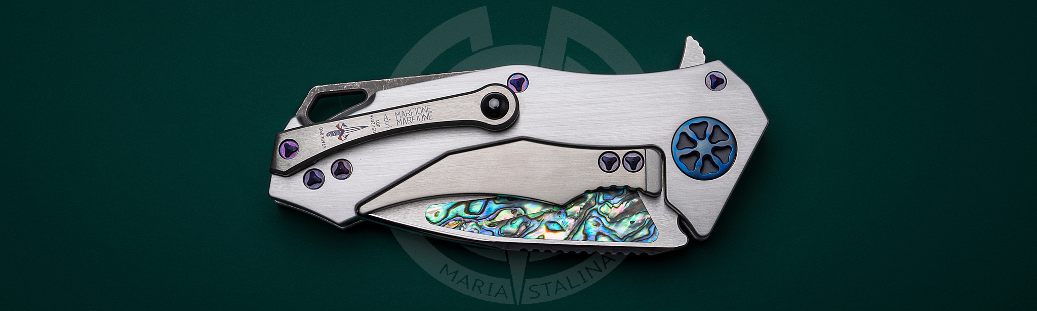 Marfione Custom Knives нож Starlord Abalone_5