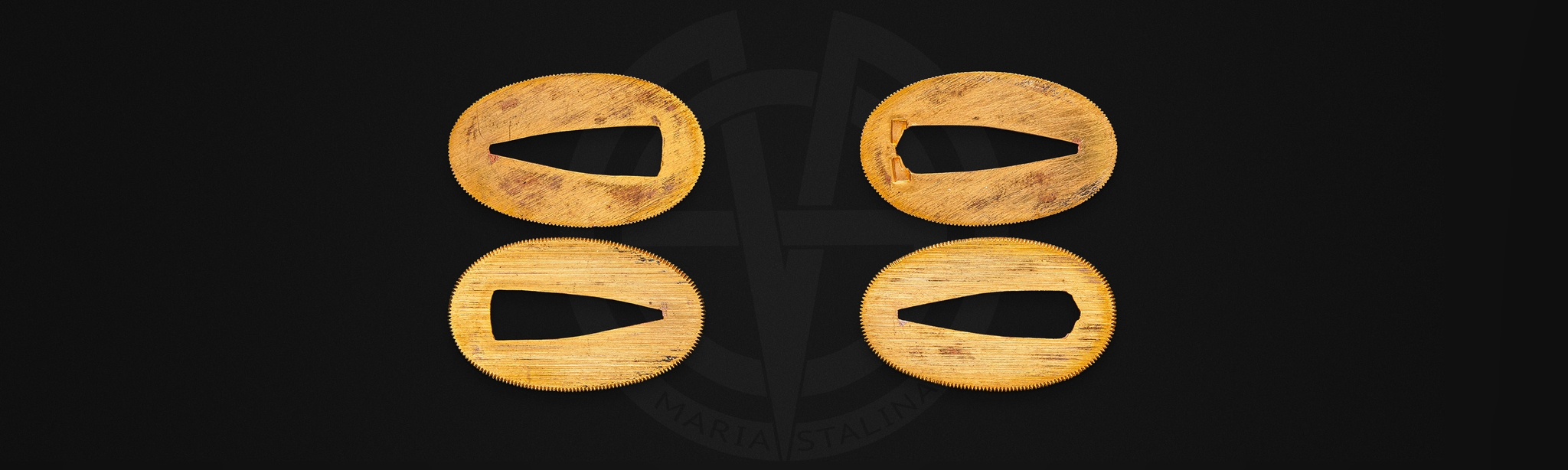 Menuki ornaments beneath katana wrapping