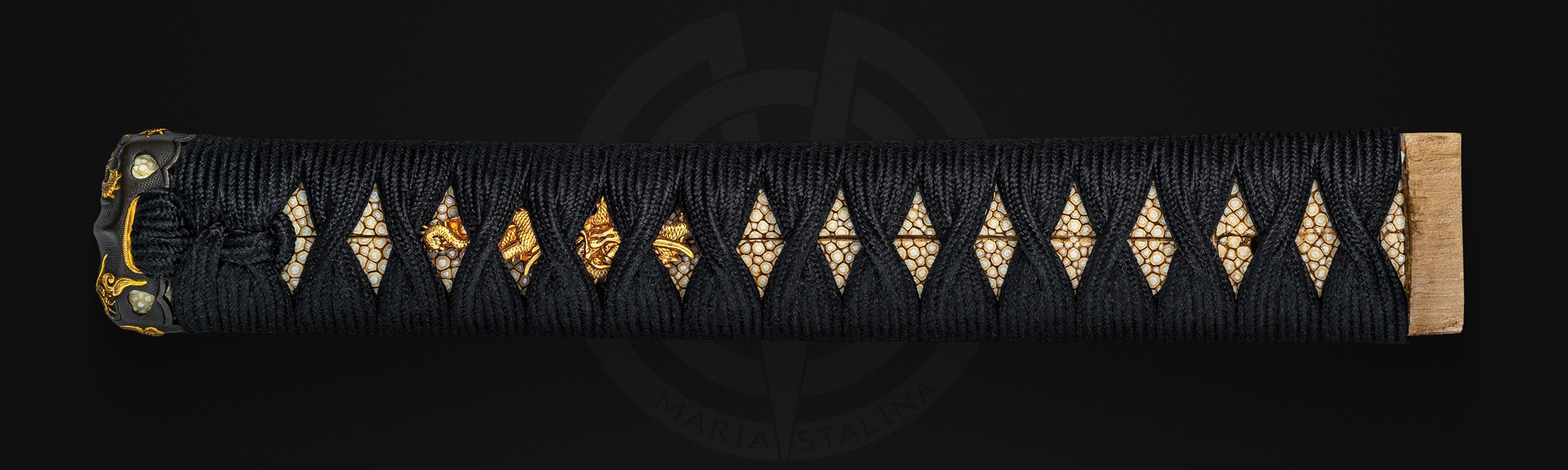 Katana hilt with traditional wrapping