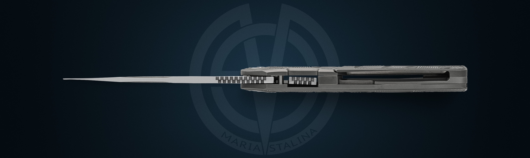 Pocket Hero knife open top view, blade thickness and geometry
