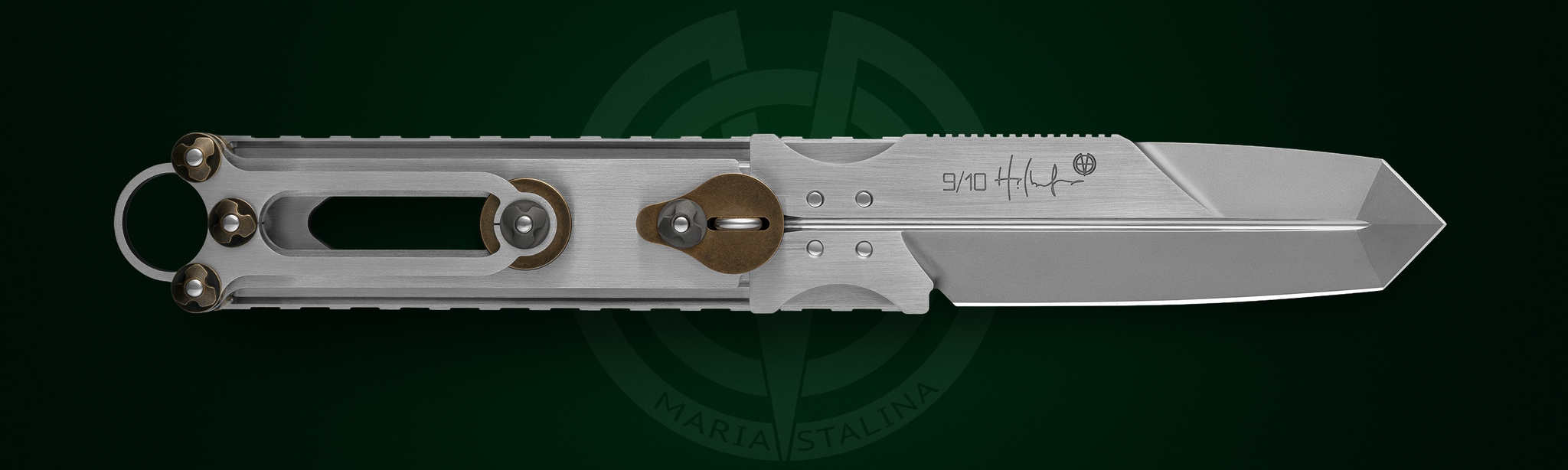 Cyrax Gladio open knife 95X18 frame back view