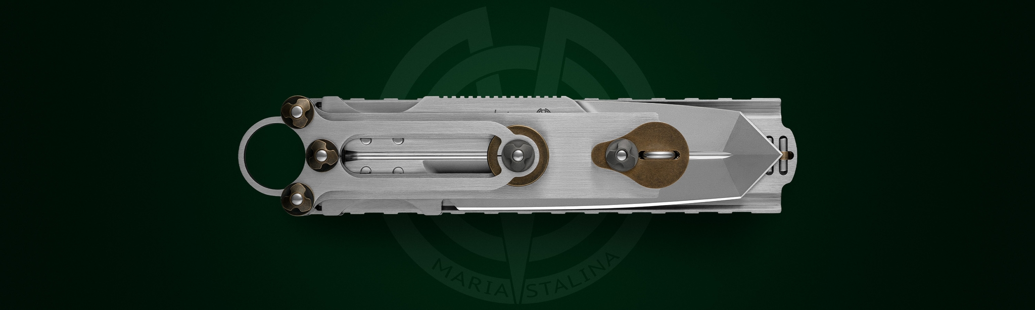 Cyrax Gladio closed knife lanyard ring bronze