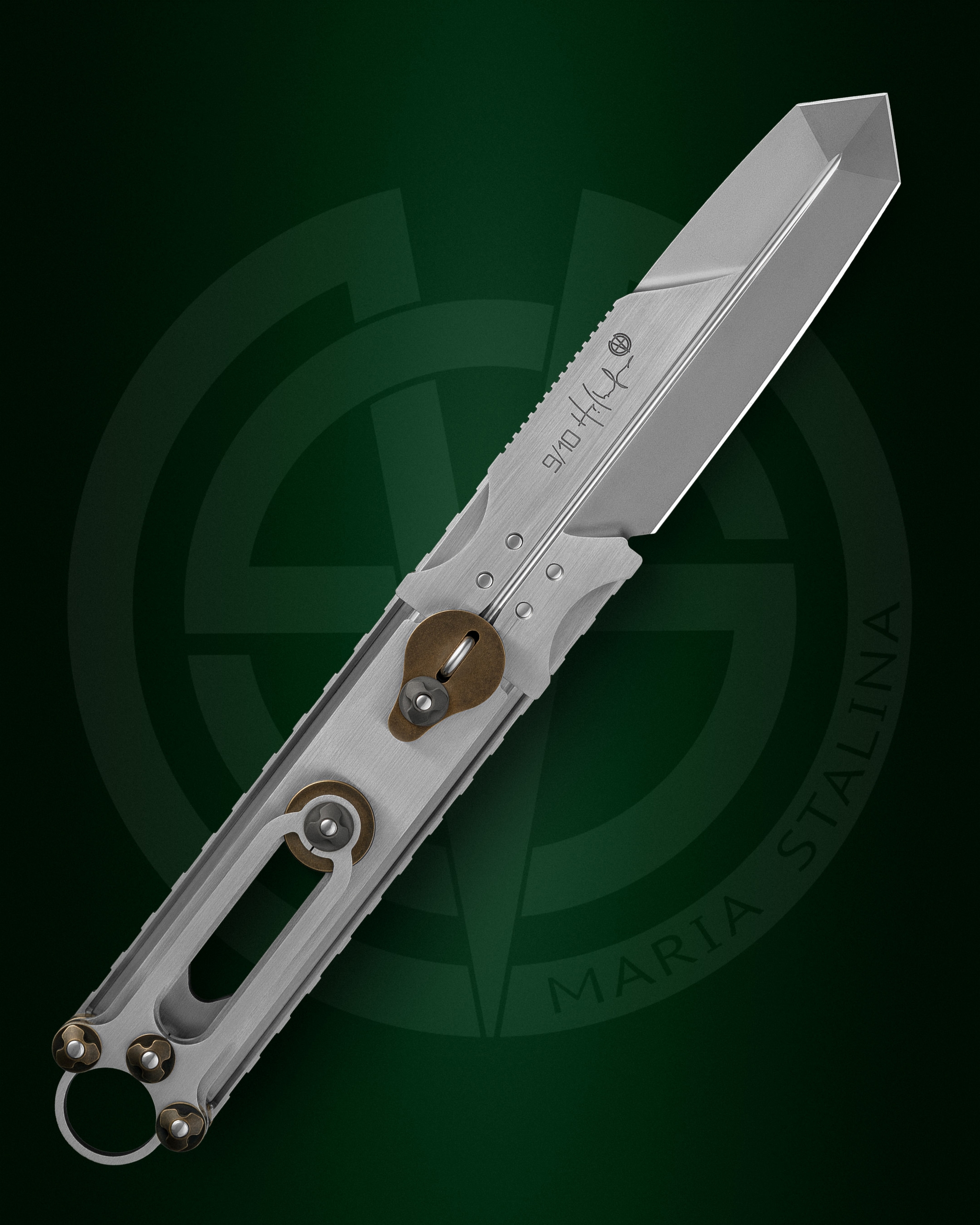 Cyrax Gladio open knife 95X18 frame back view