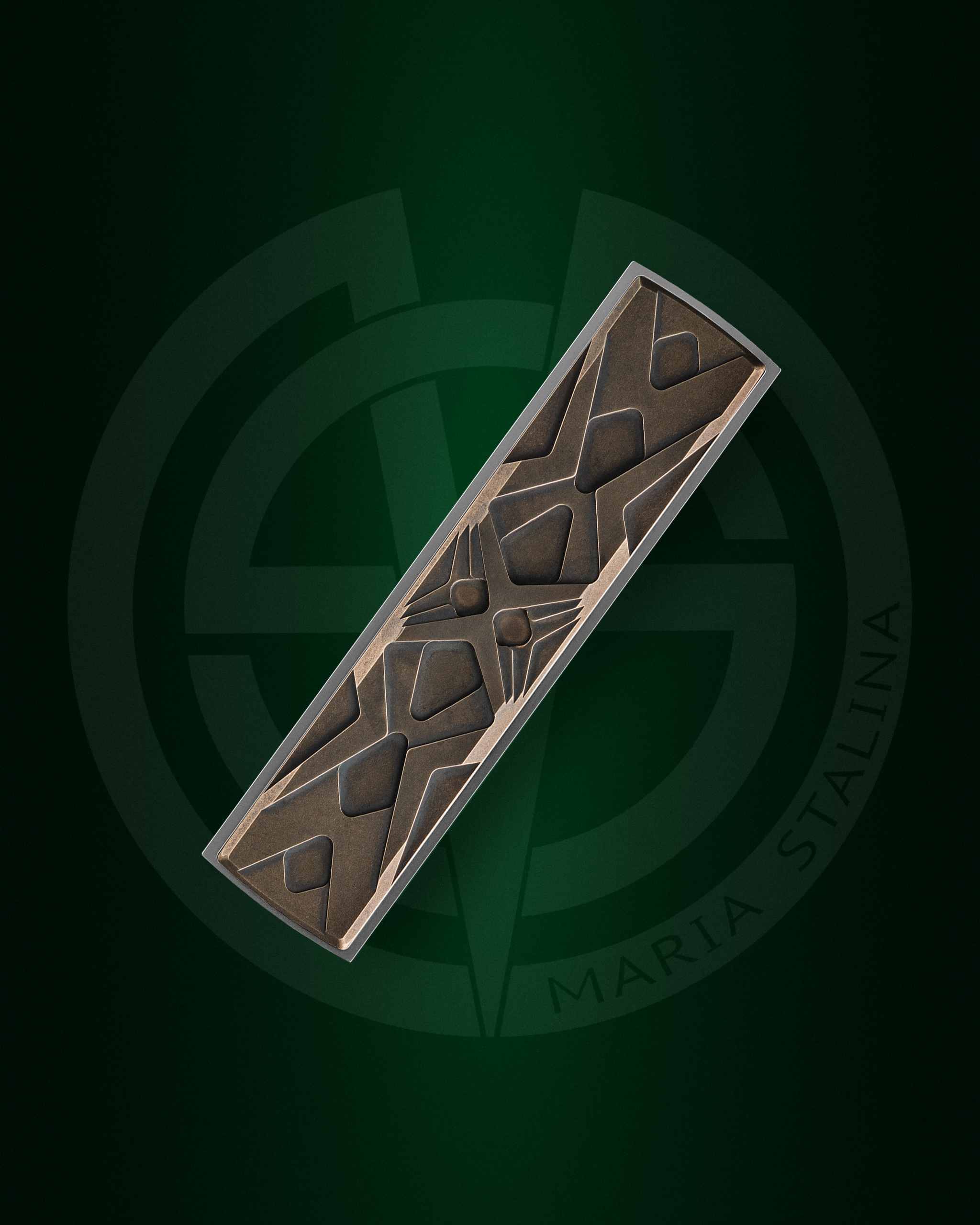 Close-up of the bronze inlays and decorative Art Deco pattern on Égocentrique 2026