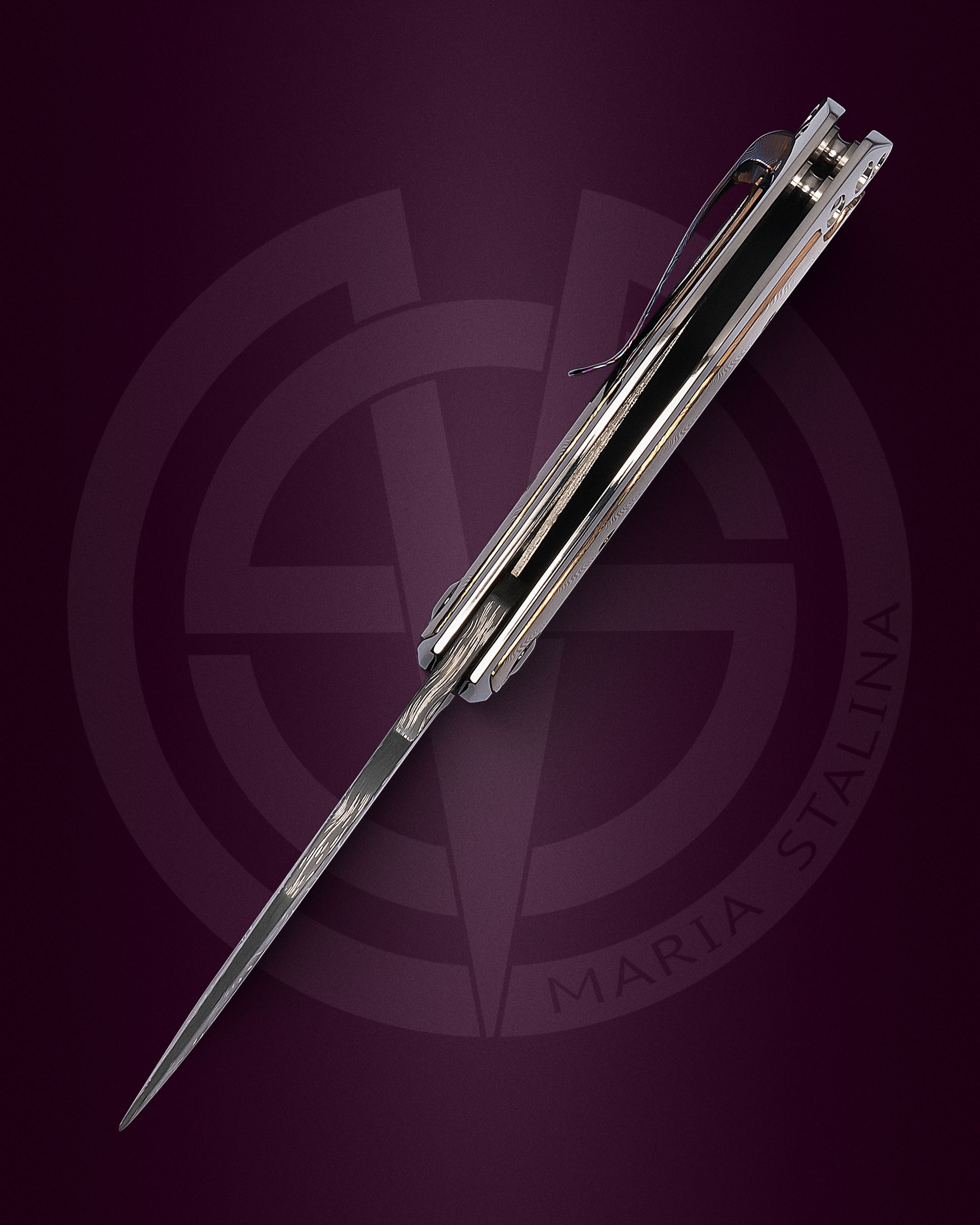 Les George Knives Valmara Non Recurve Mokume Maria Stalina edition SIL Manufactory customization Budgie_2