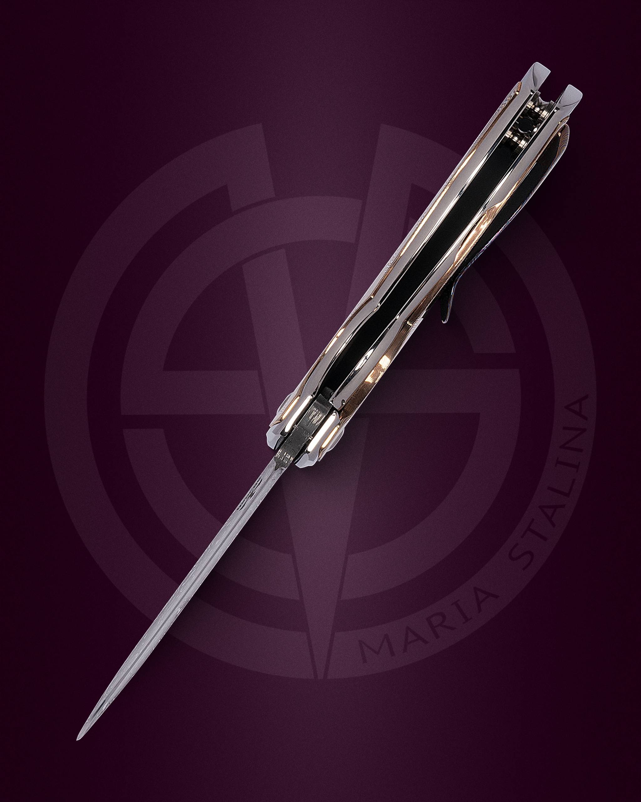 Les George Knives Valmara Non Recurve Mokume Maria Stalina edition SIL Manufactory customization Budgie_3
