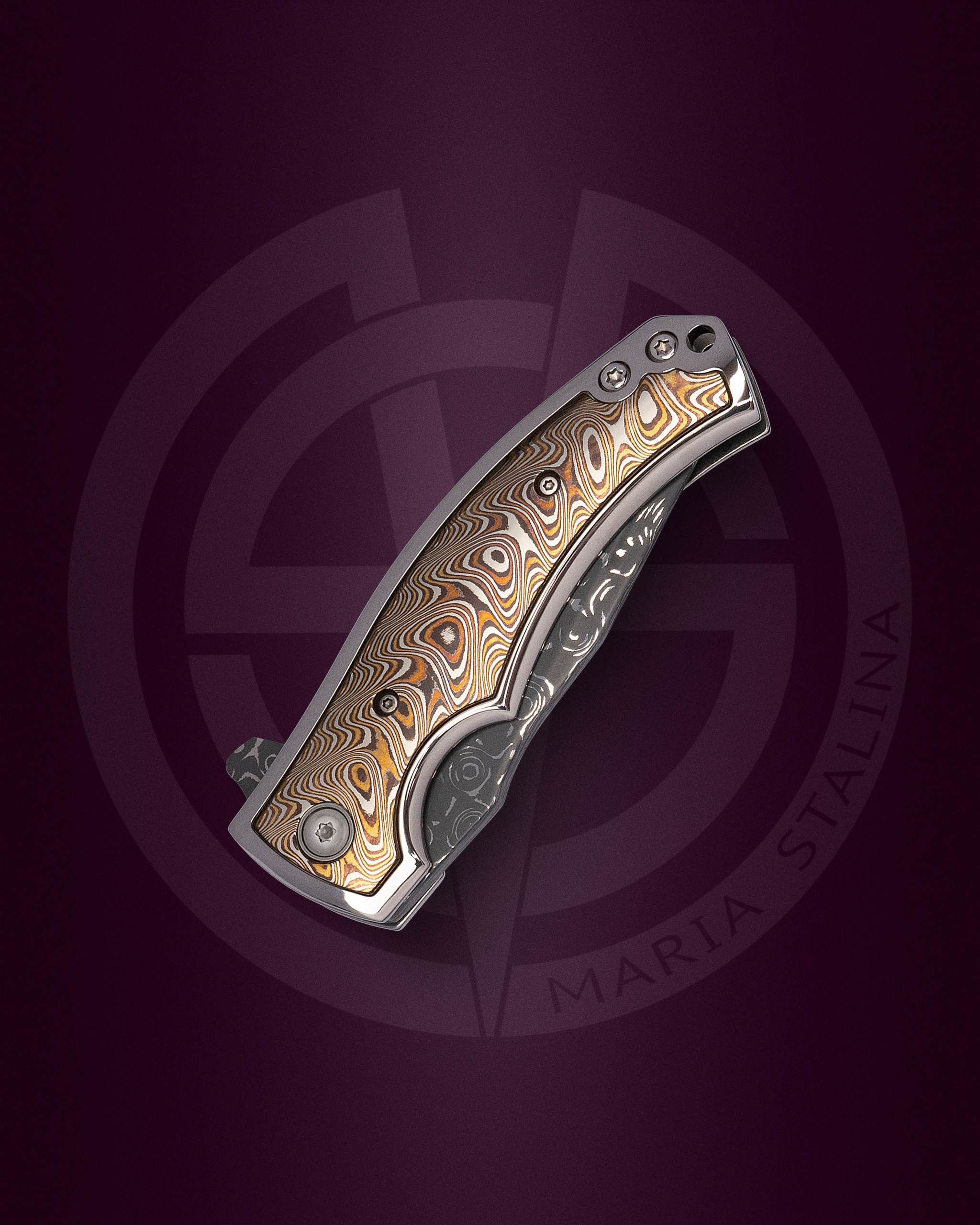 Les George Knives Valmara Non Recurve Mokume Maria Stalina edition SIL Manufactory customization Budgie_4