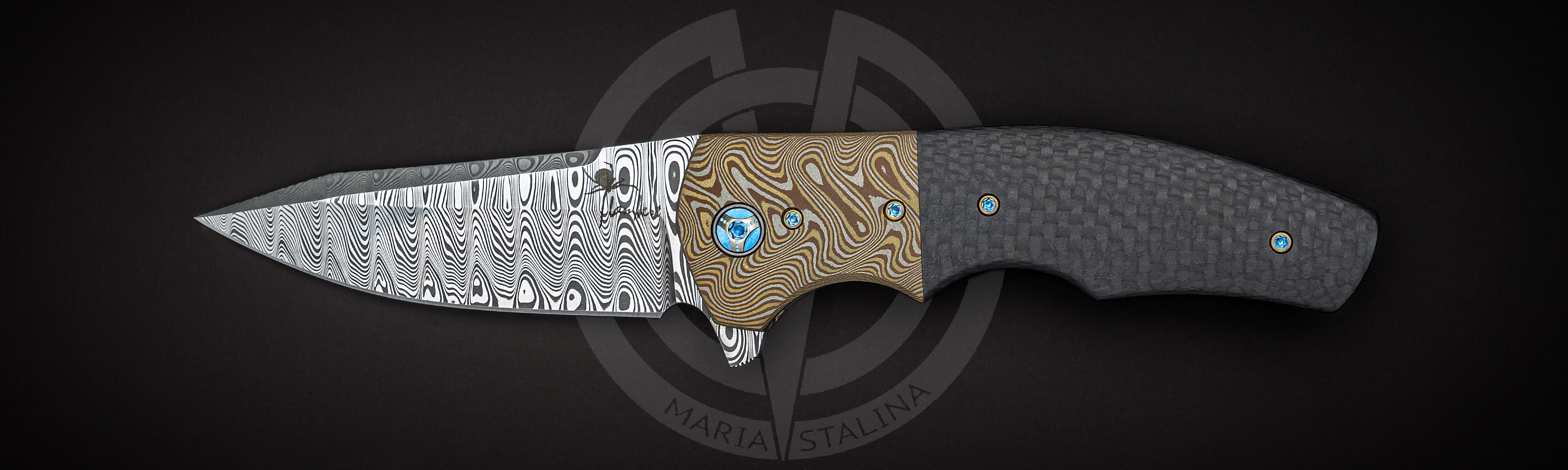 Kirby Lambert нож Crossroads Mokume