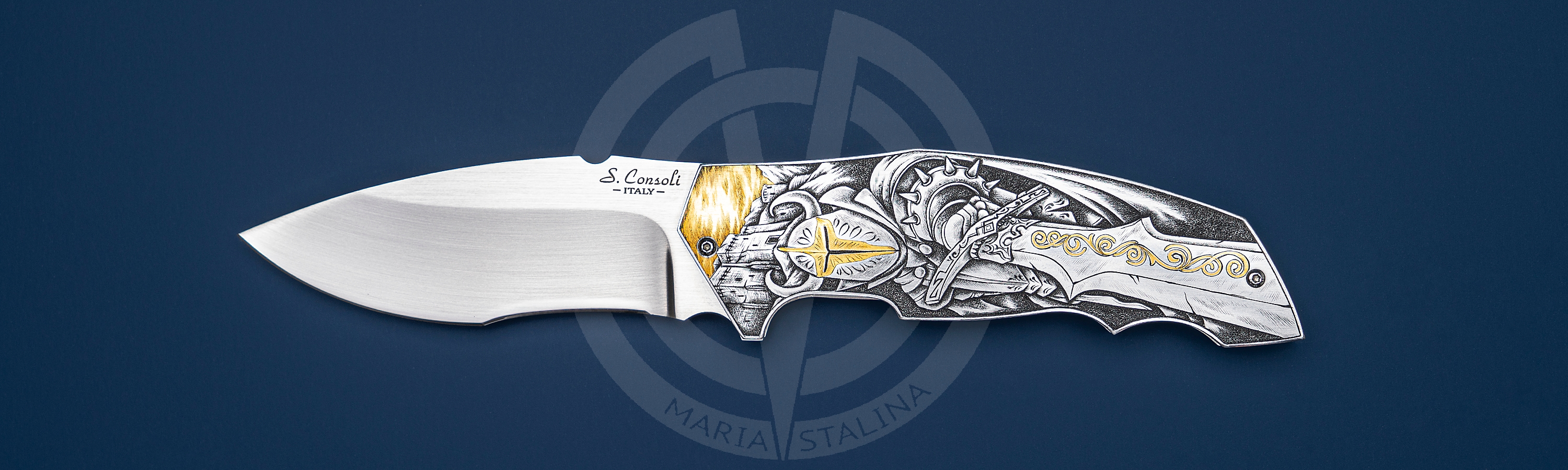 Sergio Consoli нож Golden Crusaders