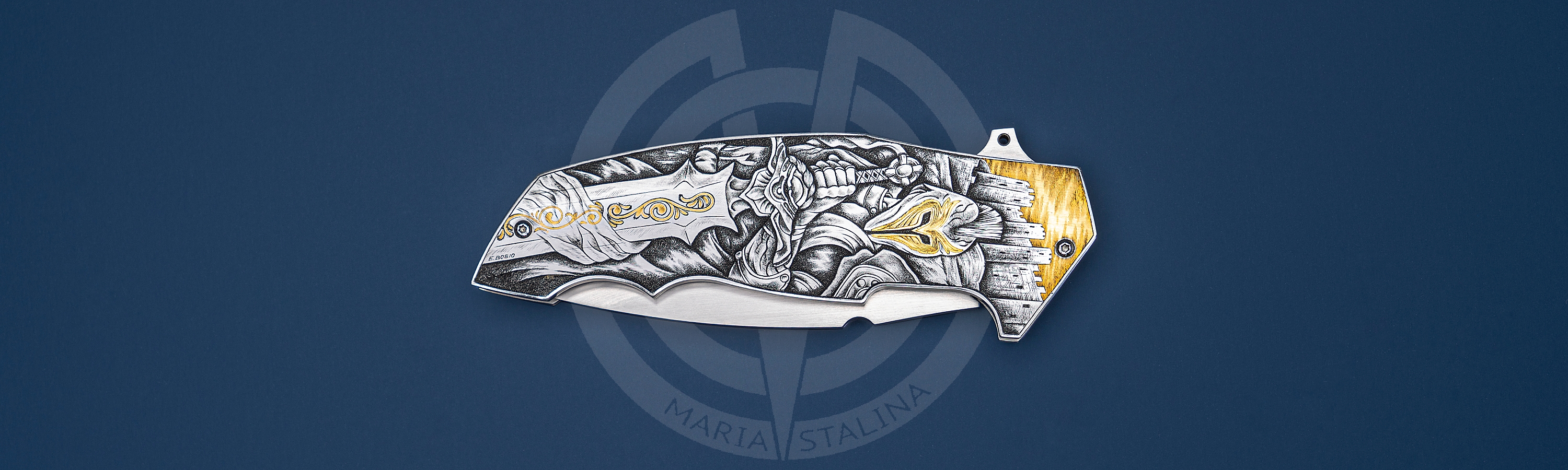 Sergio Consoli нож Golden Crusaders_5