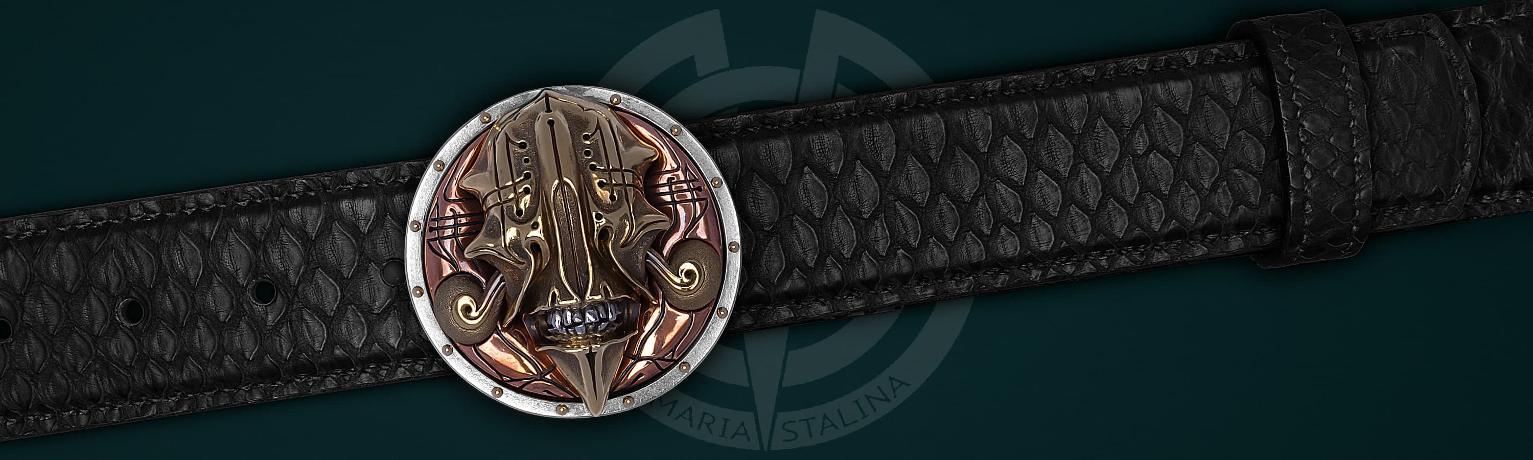 Belt with author's buckle «Gloomy Samurai»