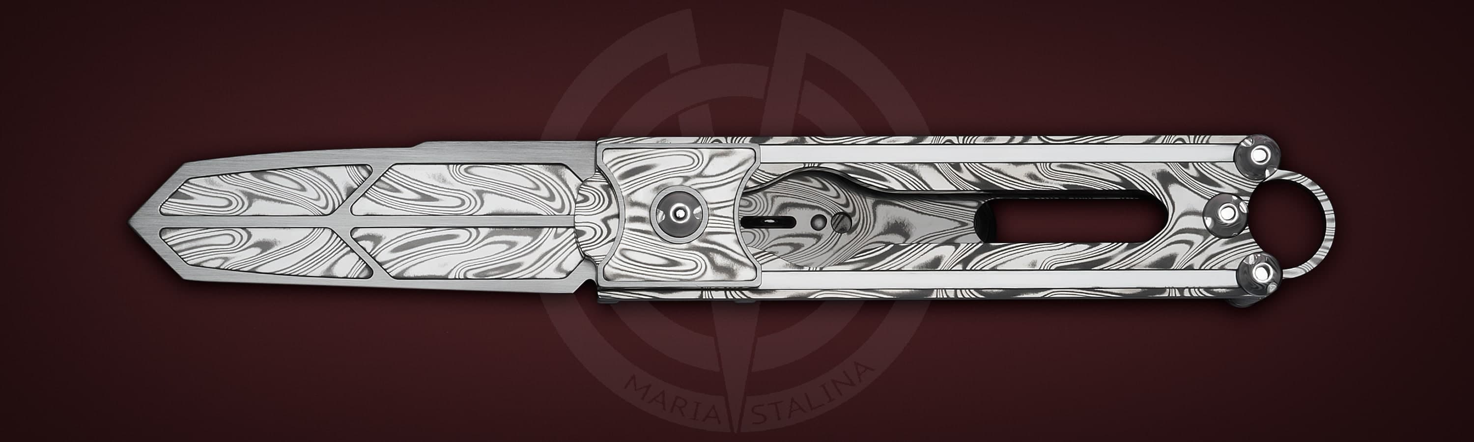The knife Cyrax Gladio Damascus SiL Manufactory