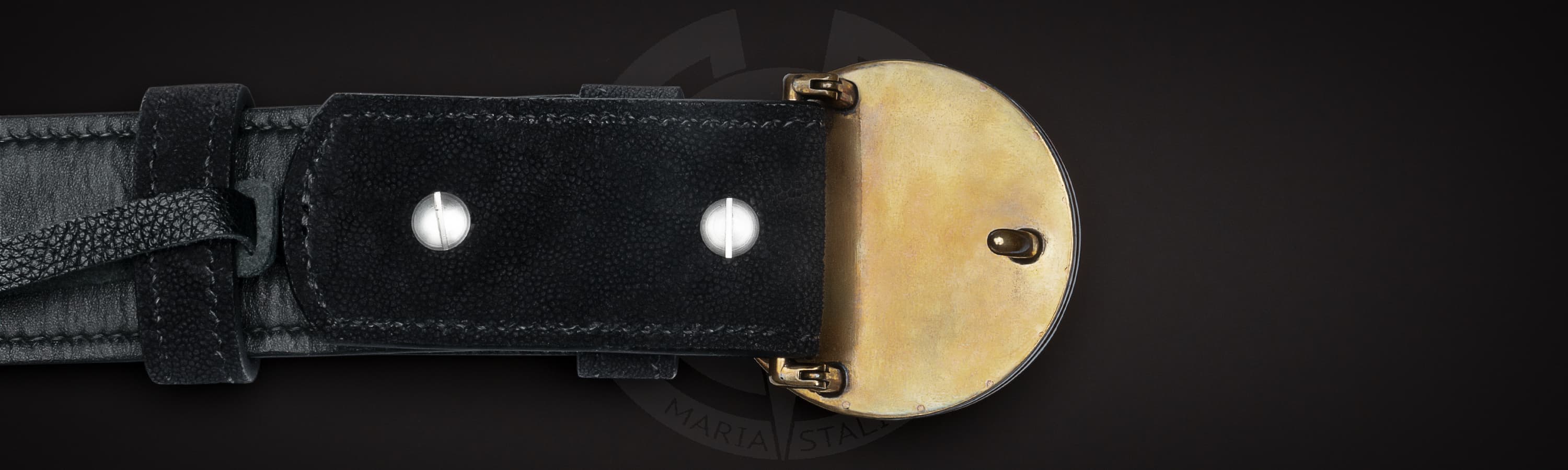 Ремень с авторской пряжкой «Gloomy Samurai» Слон черный_2