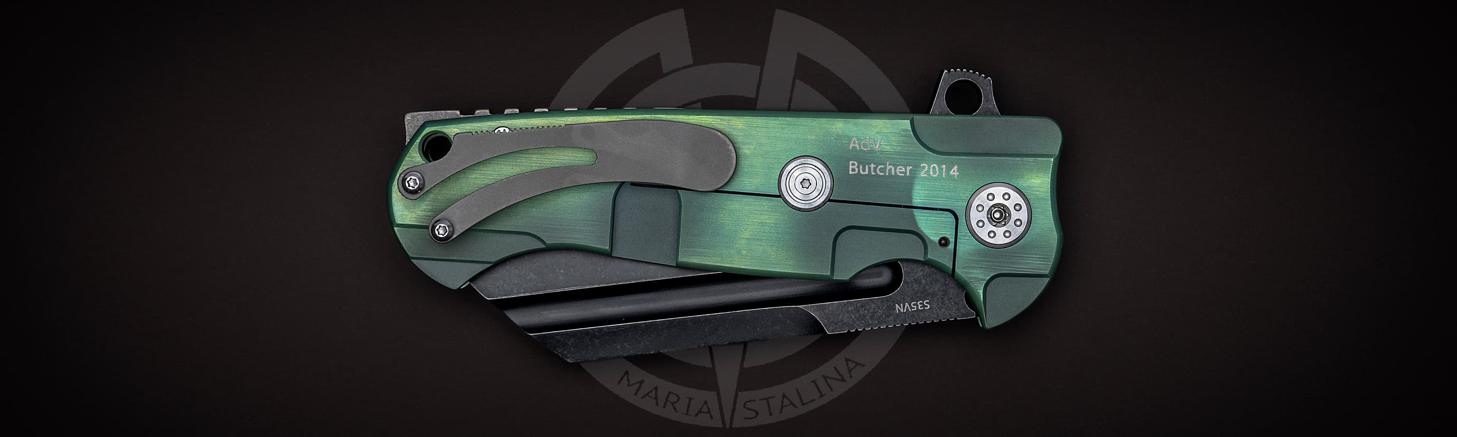 Andre De Villiers нож Butcher 2014 Green/Black_5