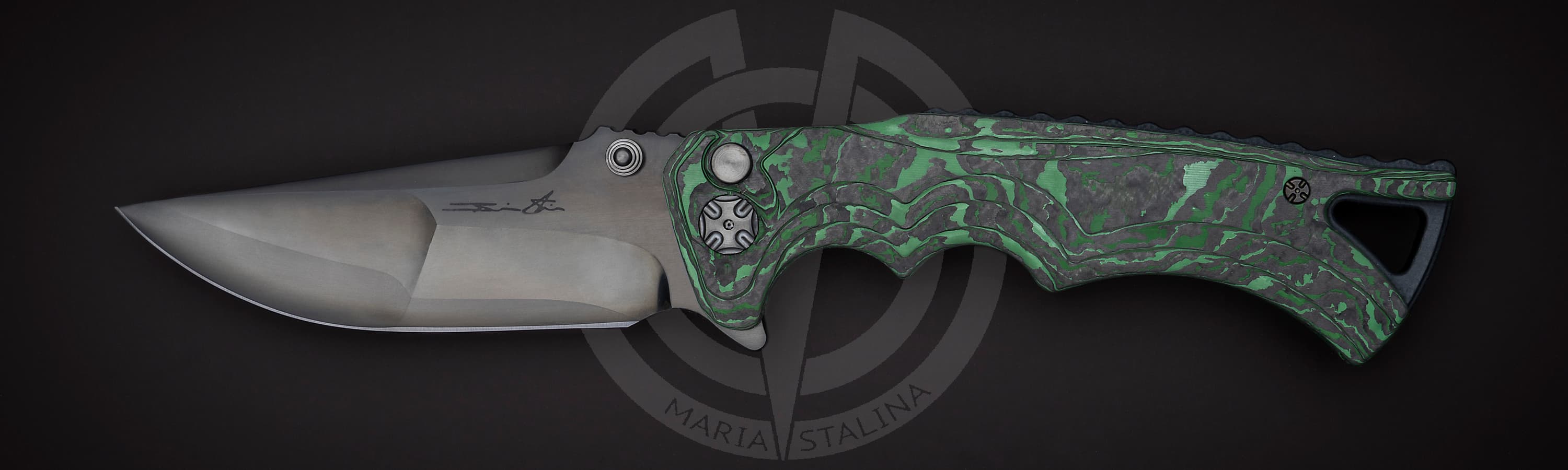 Brian Tighe нож Tighe Fighter San Mai Green