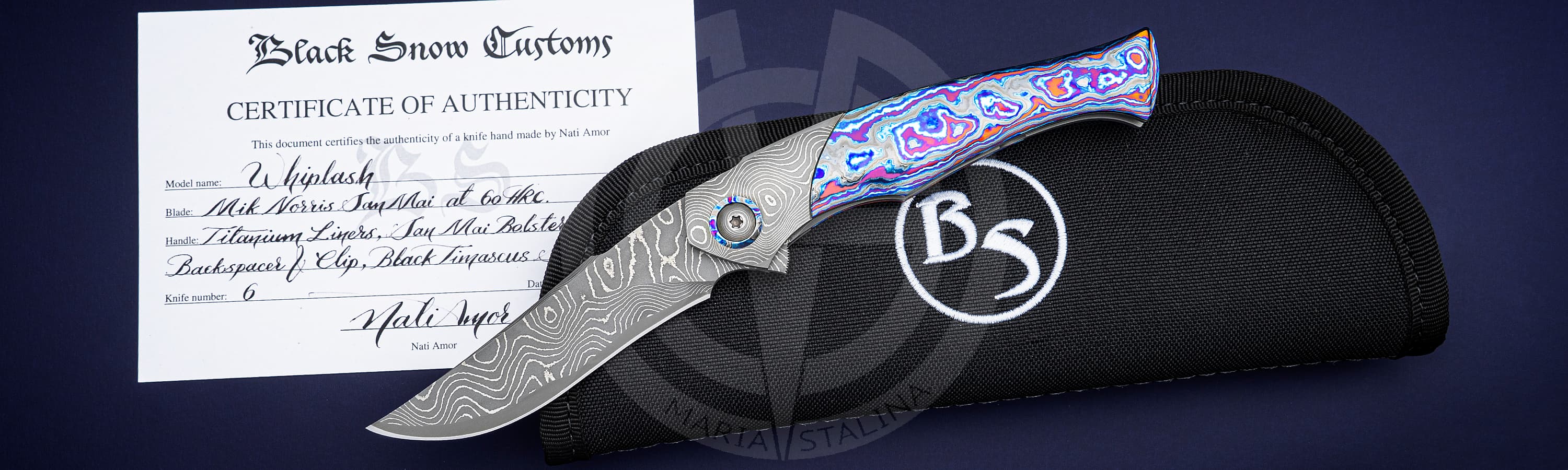 Black Snow Customs нож Whiplash San Mai_6