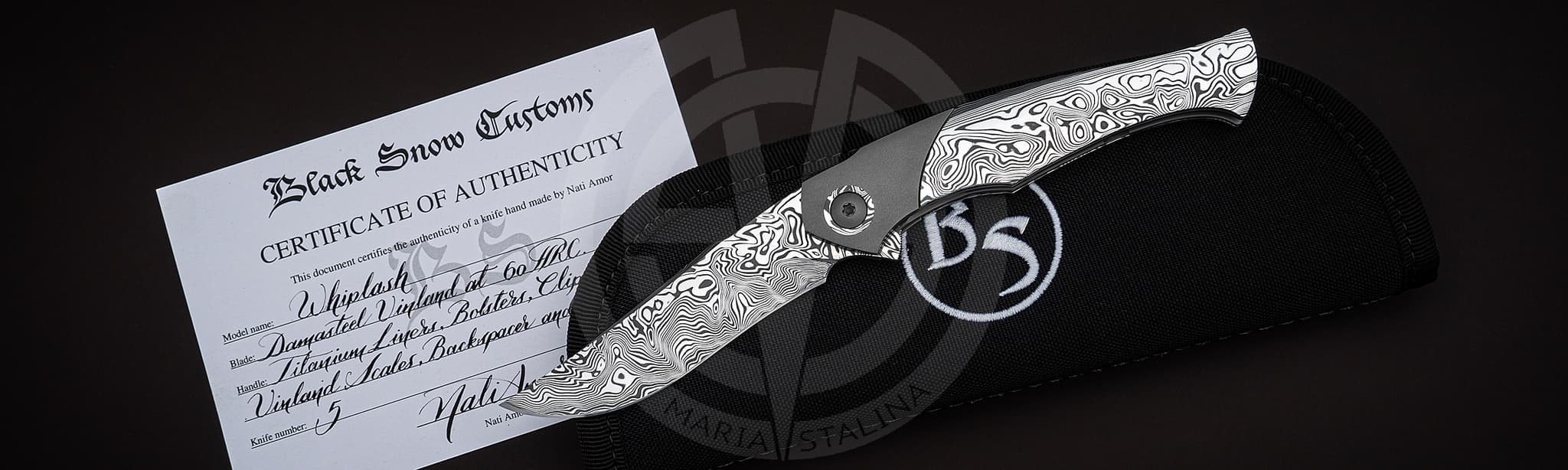 Black Snow Customs нож Whiplash Damasteel_6