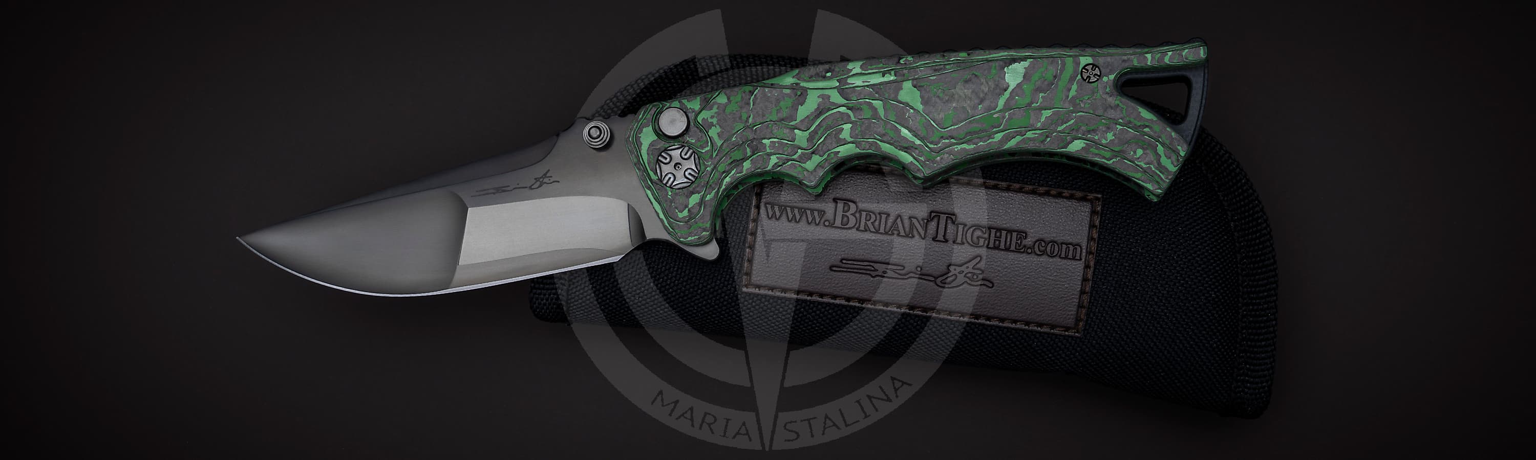 Brian Tighe нож Tighe Fighter San Mai Green_6