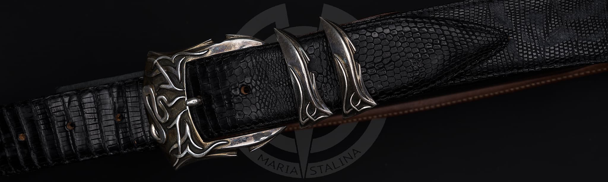 Кожаный ремень Claudio Calestani Iguana_1