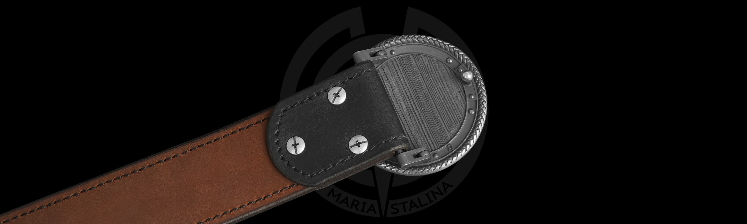 Кожаный ремень Топоры Мастерская братьев Пешковых_2