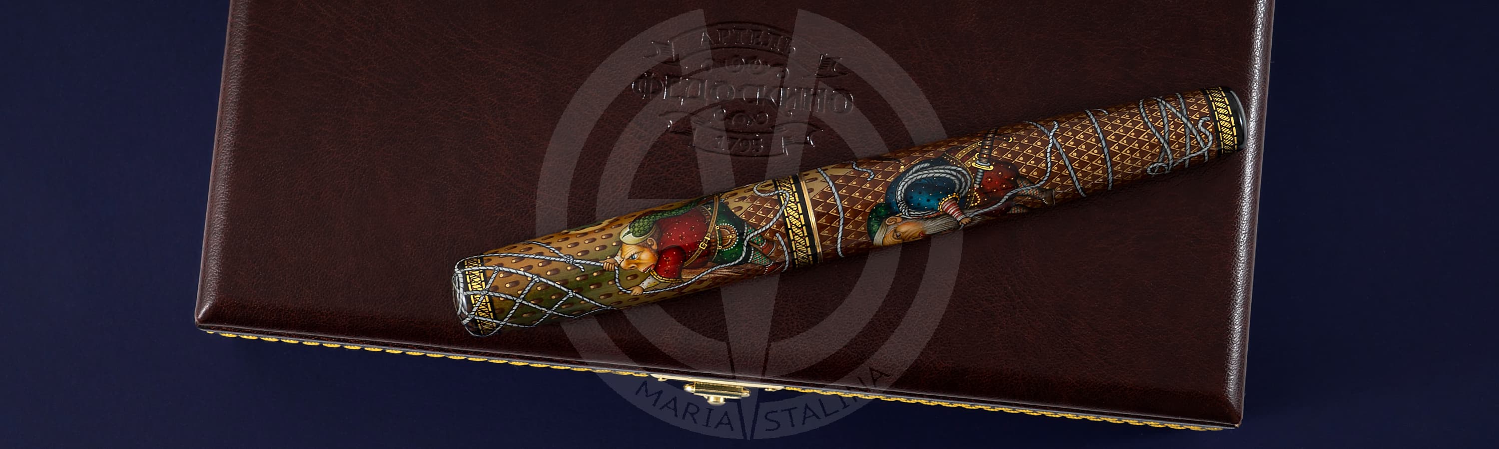 Артель Федоскино ручка Ловцы дракона_3