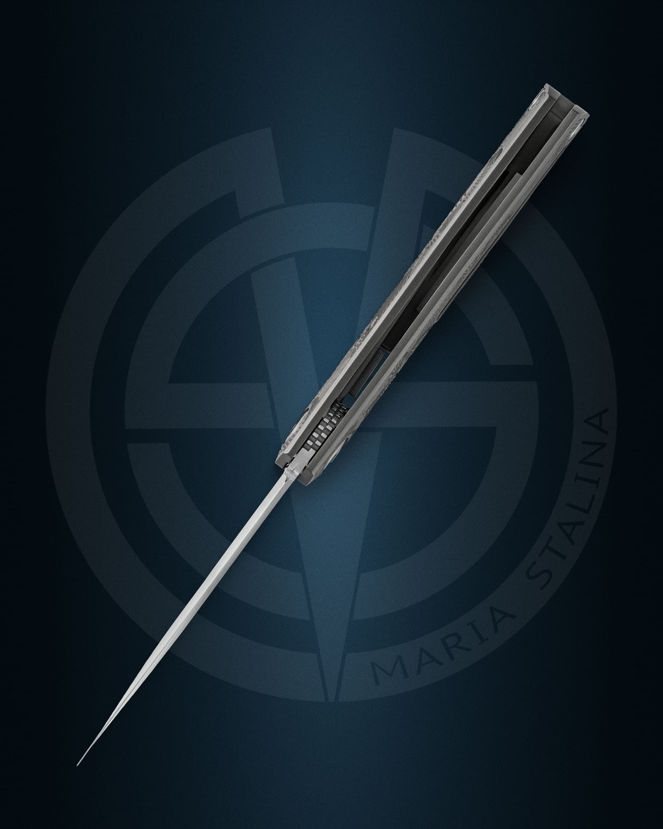 Pocket Hero нож открытый вид снизу, осевой узел и рукоять