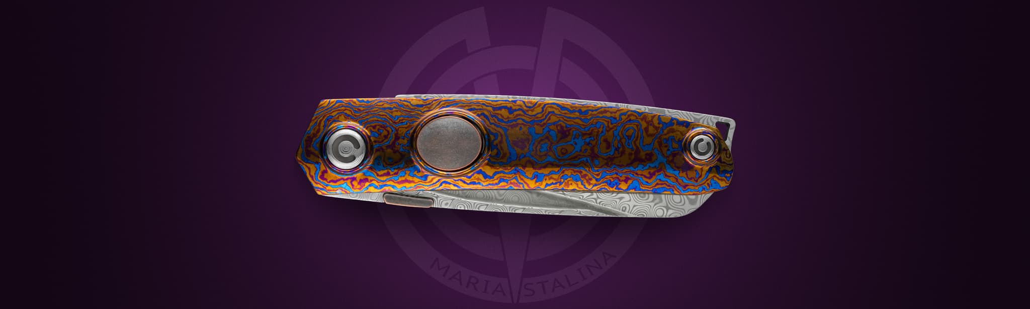 Tachycardia Rajah closed knife timascus one of a kind