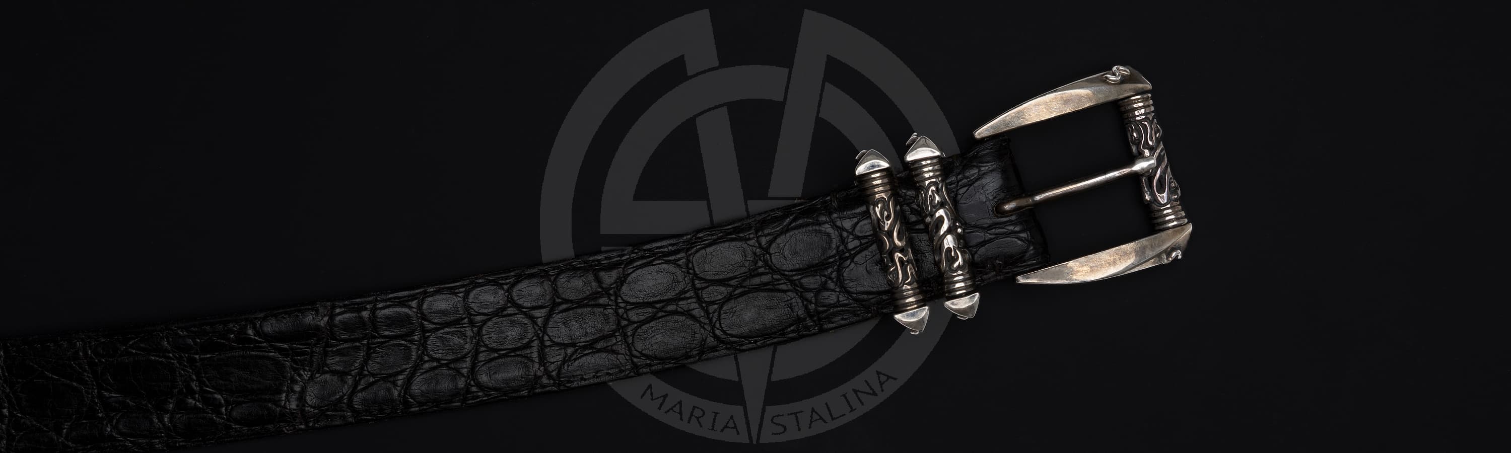 Кожаный ремень Claudio Calestani Coccodrillo_1