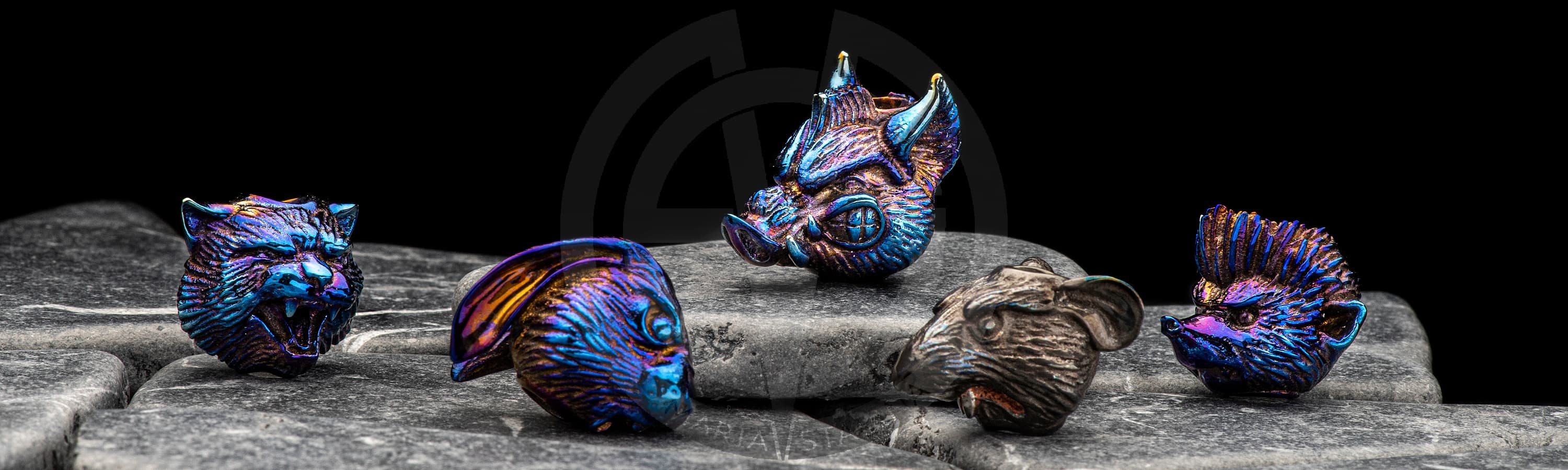 Lanyard bead Pyatak Boar Mad Russian Heads_5