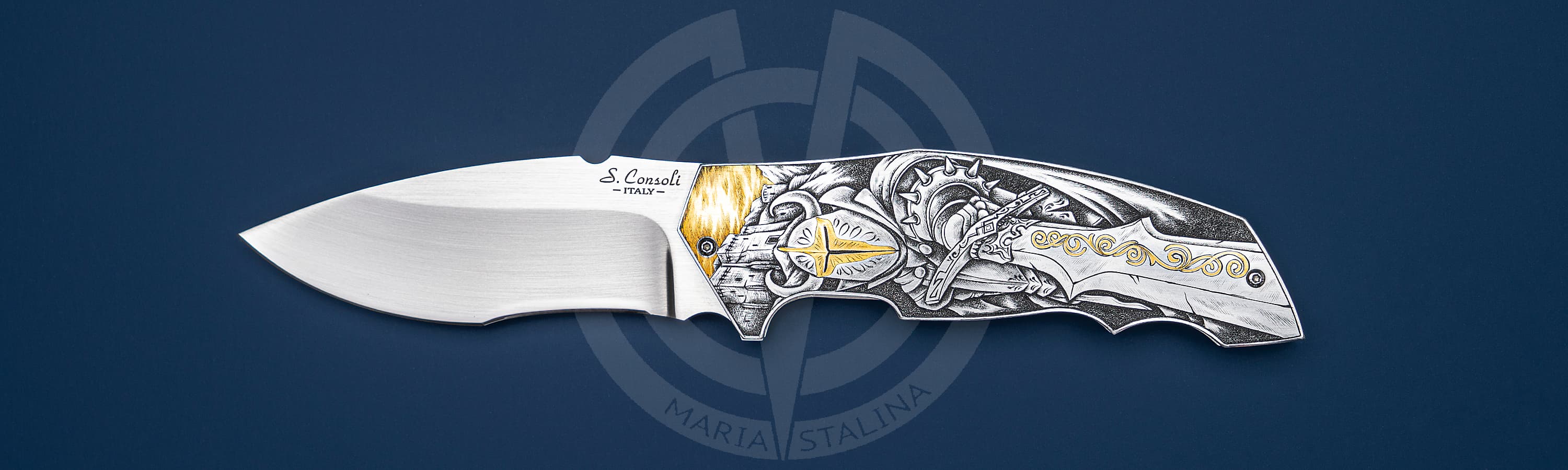 Sergio Consoli нож Golden Crusaders