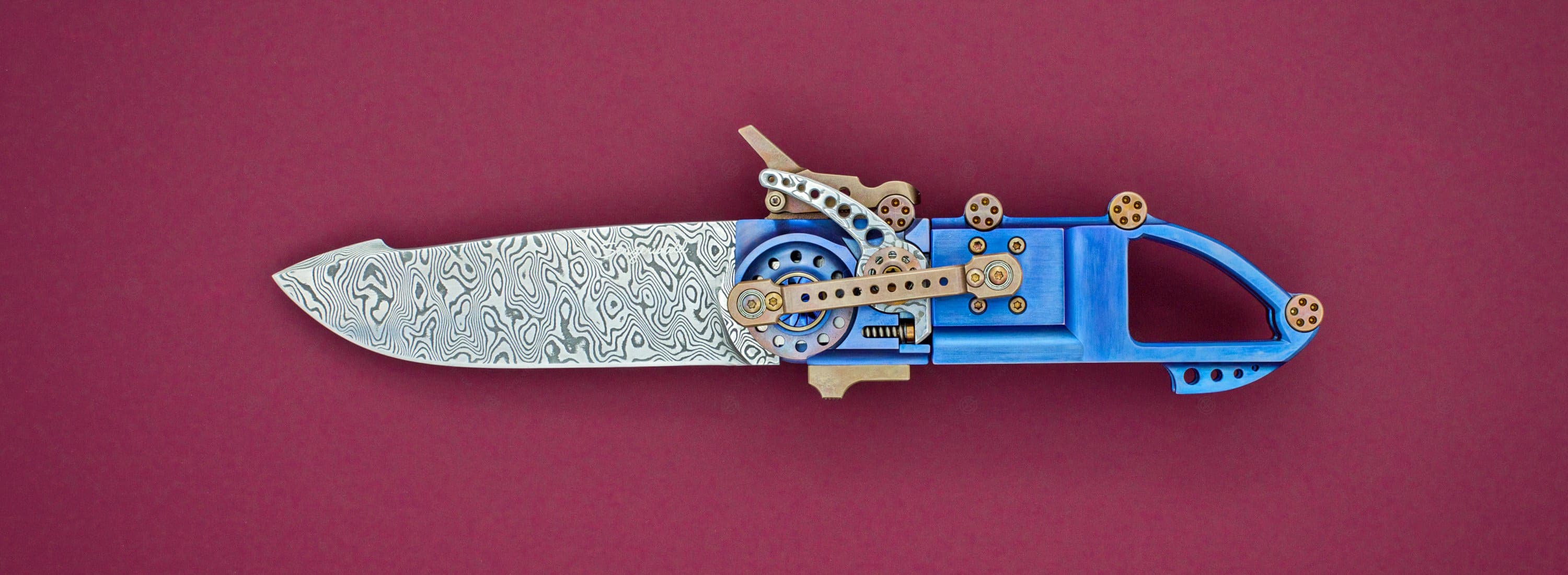 Steigerwald нож Steampunk Titanium Iris