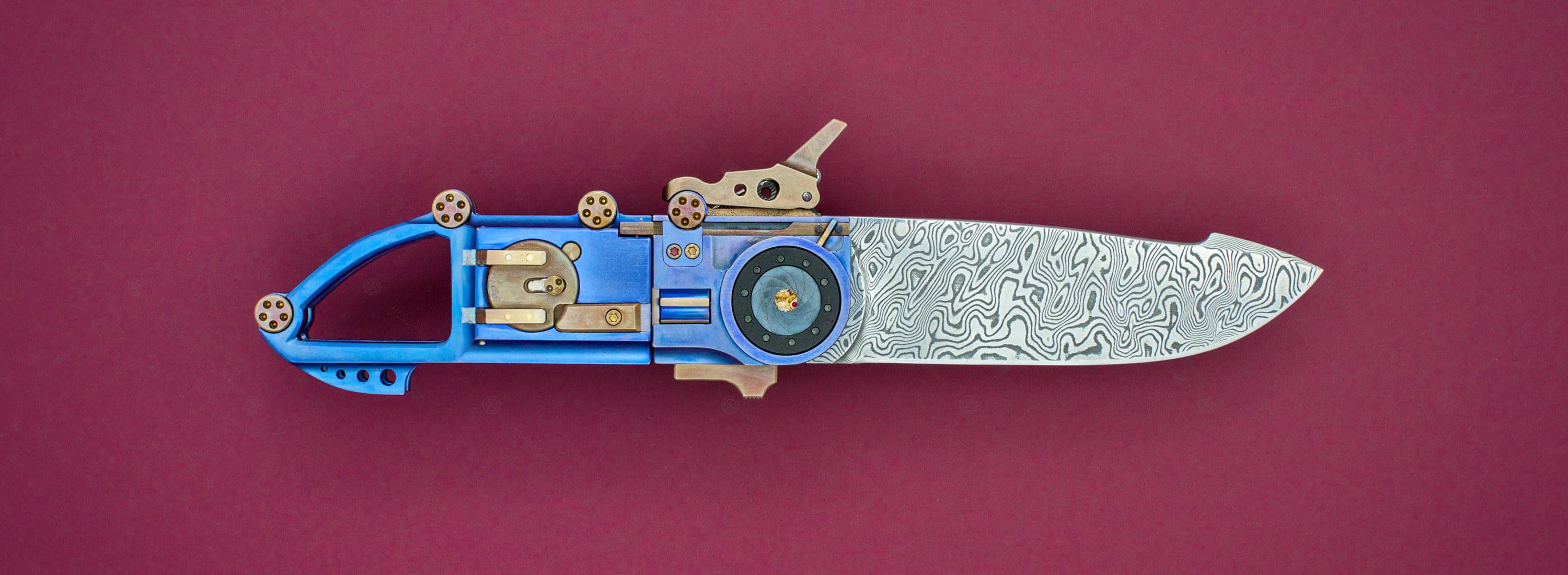 Steigerwald нож Steampunk Titanium Iris_1