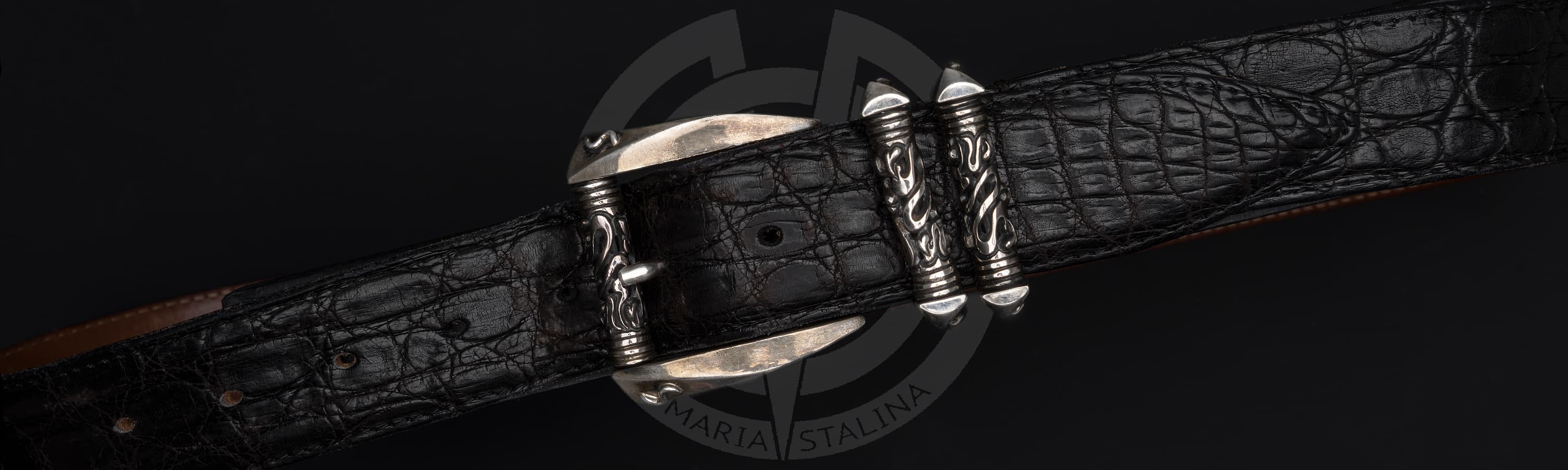 Кожаный ремень Claudio Calestani Coccodrillo_2