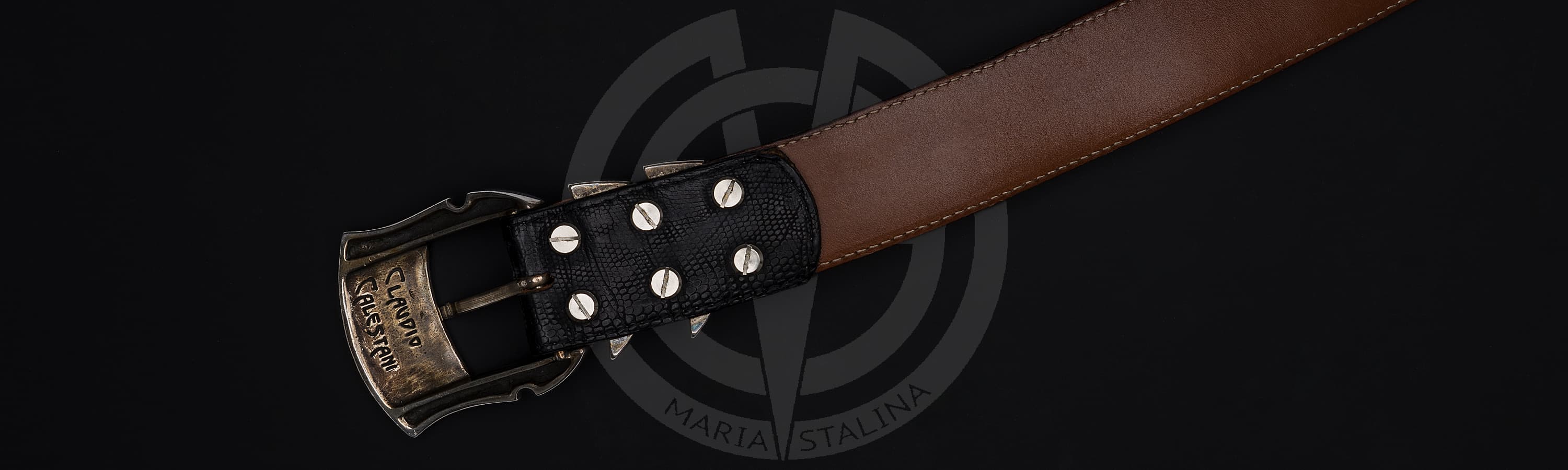 Кожаный ремень Claudio Calestani Iguana_4