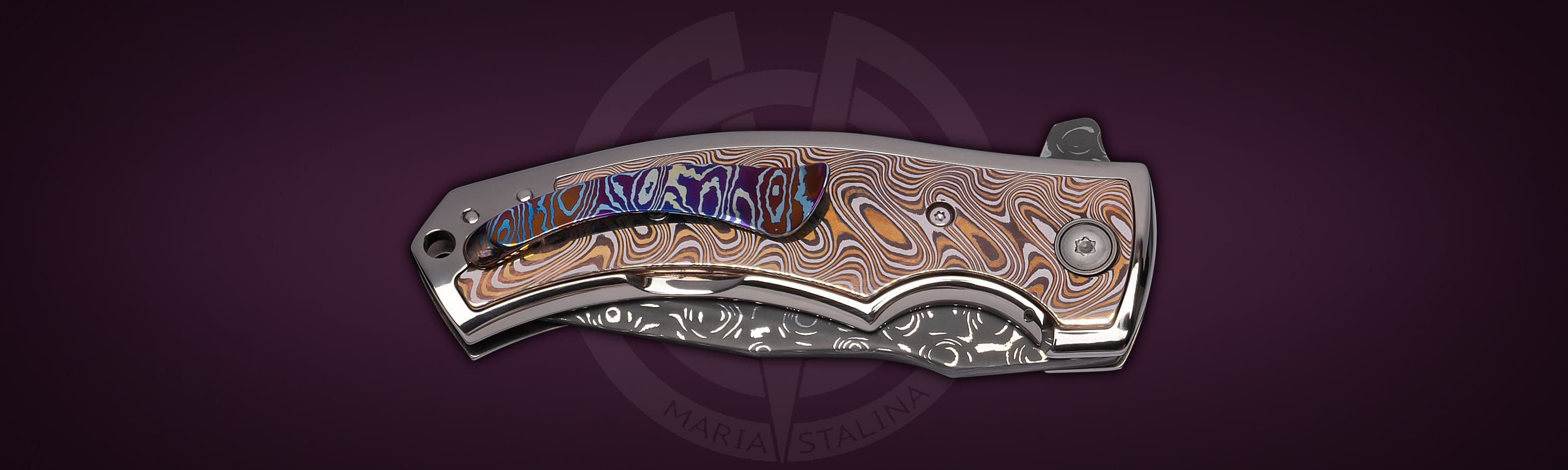 Les George Knives нож Valmara Non Recurve Mokume Maria Stalina Edition кастомизация Budgie Мануфактуры СиЛ_5