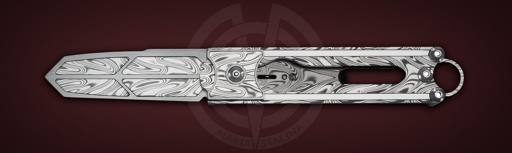 The knife Cyrax Gladio Damascus SiL Manufactory