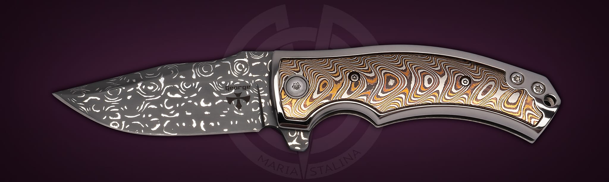 Les George Knives Valmara Non Recurve Mokume Maria Stalina edition SIL Manufactory customization Budgie