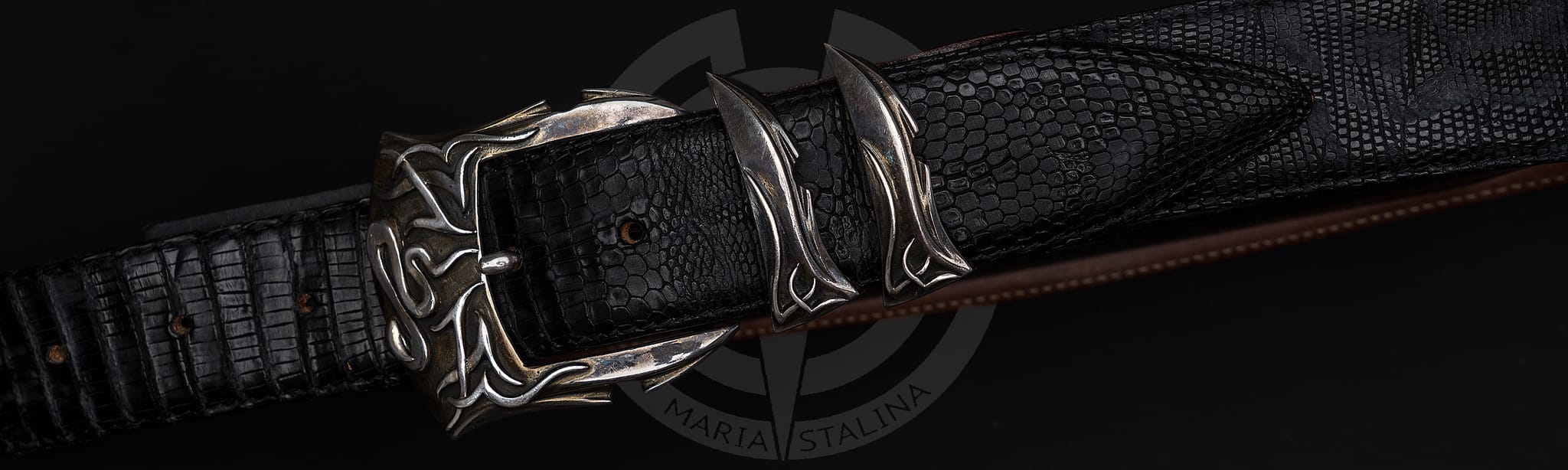 Кожаный ремень Claudio Calestani Iguana_1