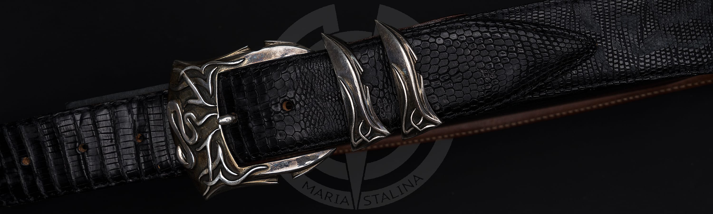 Кожаный ремень Claudio Calestani Iguana_1