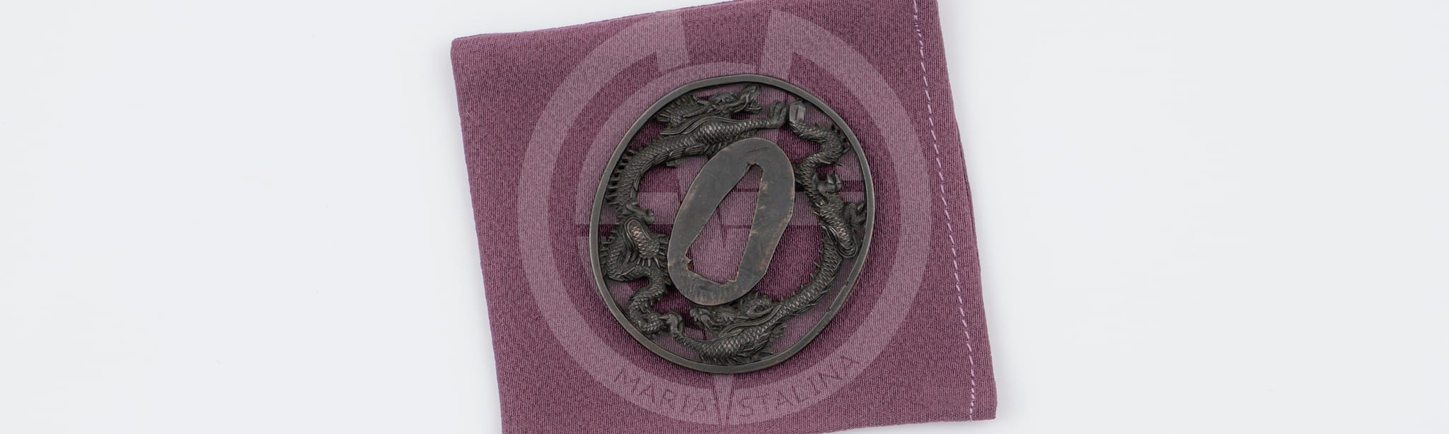 Dragons oval tsuba for wakizashi sword_1