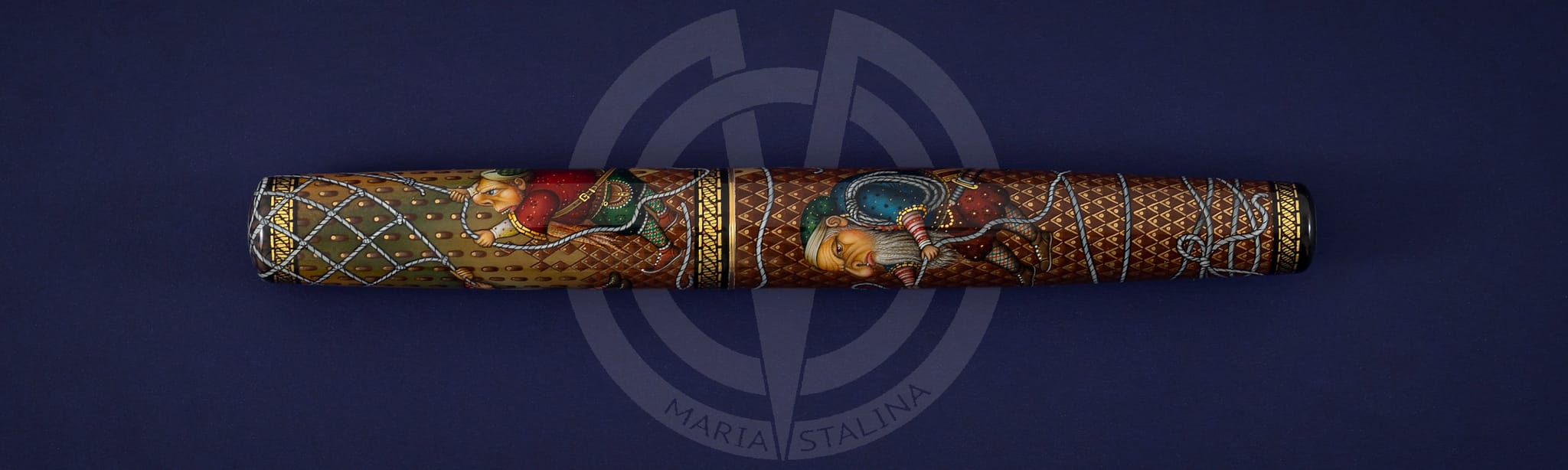 Fedoskino factory pen Dragon Catchers
