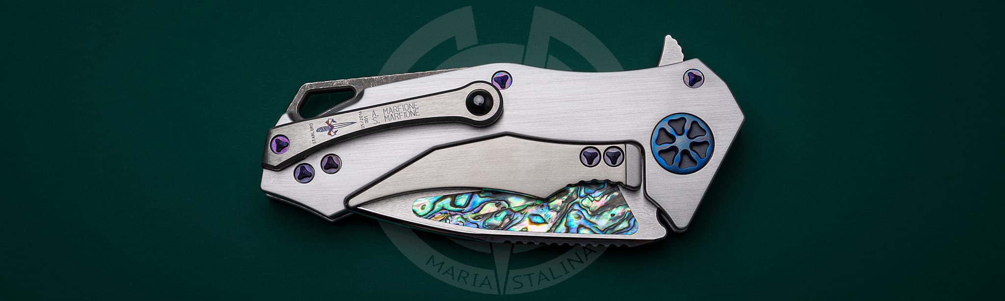 Marfione Custom Knives нож Starlord Abalone_5